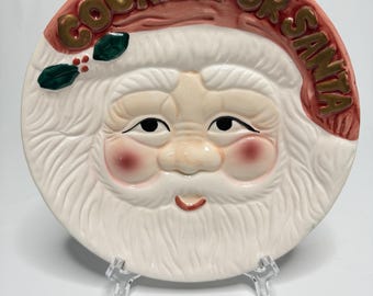 World Bazaars Holiday Treasures "Cookies For Santa" Christmas Ceramic Plate