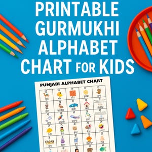 Punjabi Alphabet Chart for Kids | Gurmukhi Learning Poster | Educational Punjabi Nursery Wall Art | Printable Digital Download
