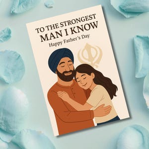 Vatertagskarte für Sikh Dad | Digitaler Download | Von Tochter | Turban Papa Geschenk | Druckbare Grußkarte zum Vatertag | Sikh Ecard
