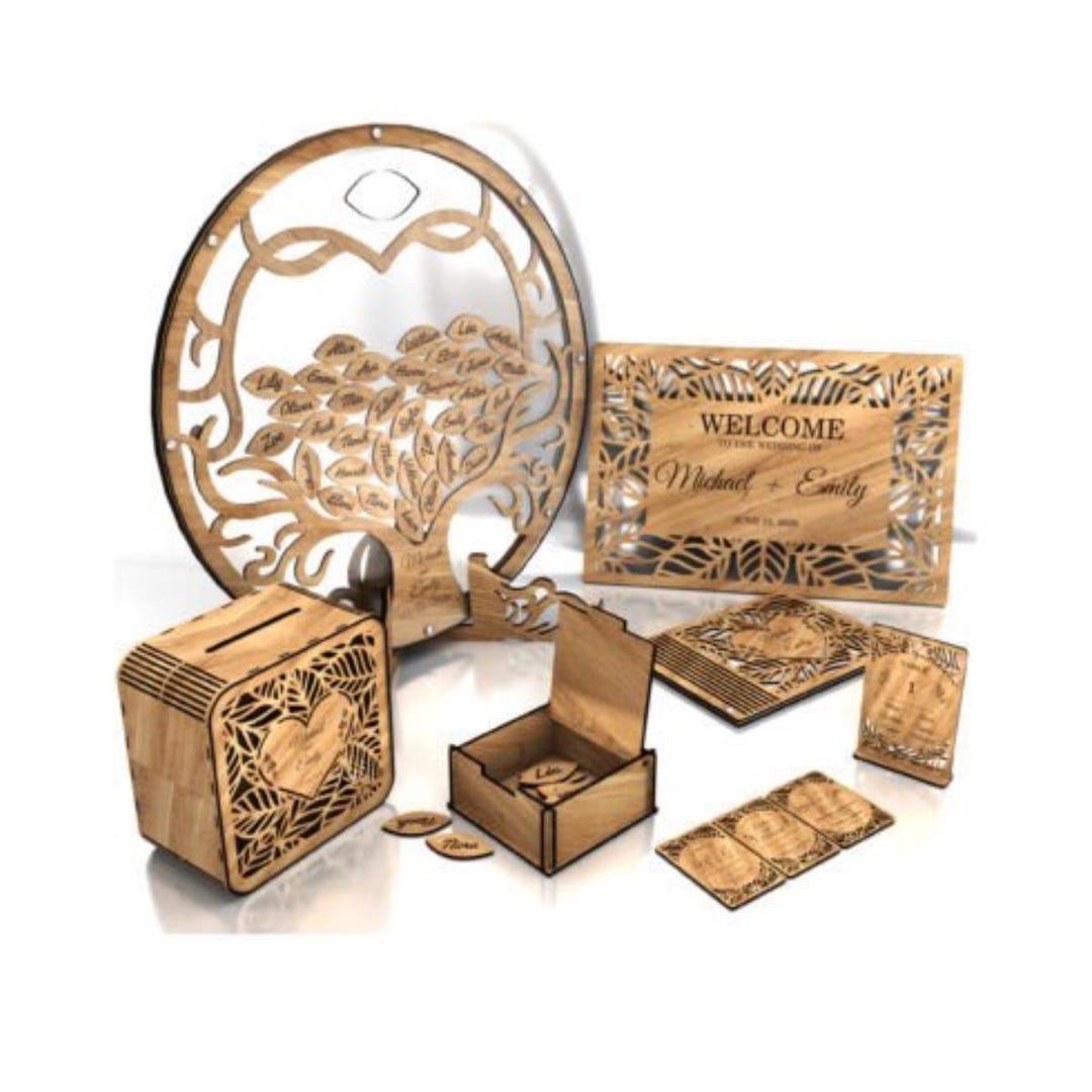 Big Wedding Laser Cut Set | Svg Dxf Ai Pdf | Wedding Decor Bundle - Etsy