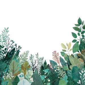 Green Leaf Border Clipart, Watercolor Greenish Frames, Botanical Corner Borders, 12 High Resolution PNG, Transparent BG, Digital Download