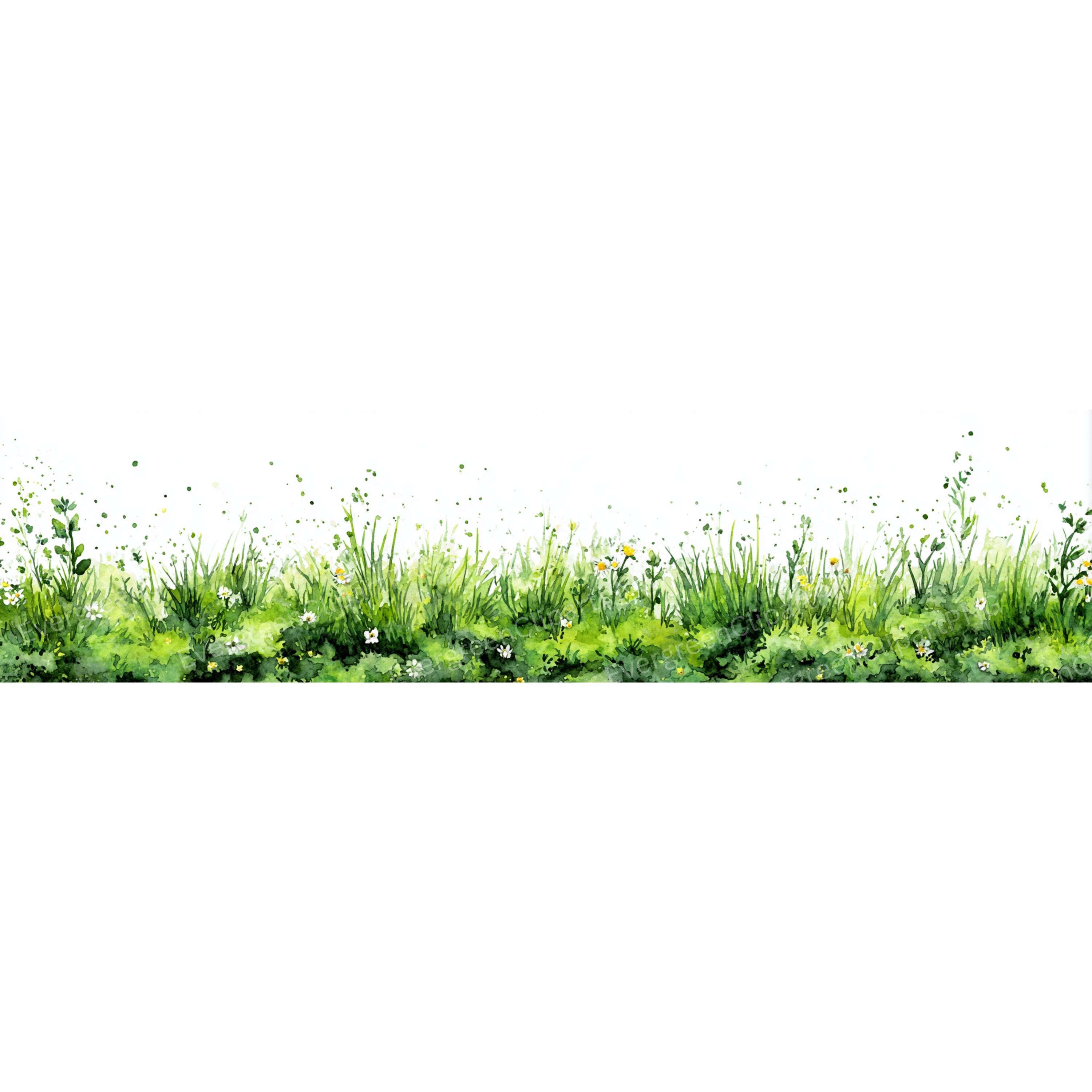 Green Grass Border Clipart: Seamless Spring Meadow Frames (PNG Download ...