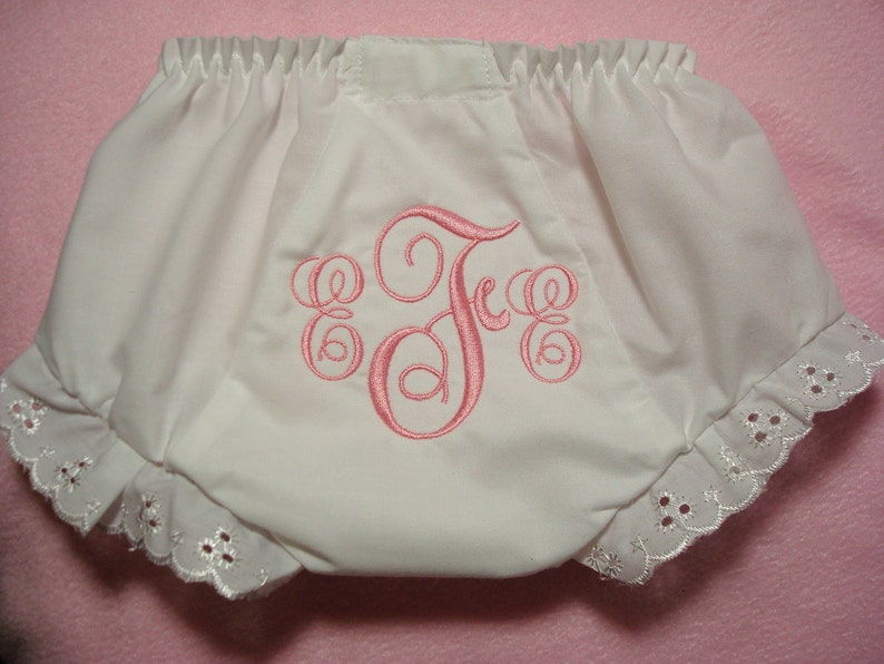 Personalized Embroidered Monogram Baby Girl Diaper Cover Etsy