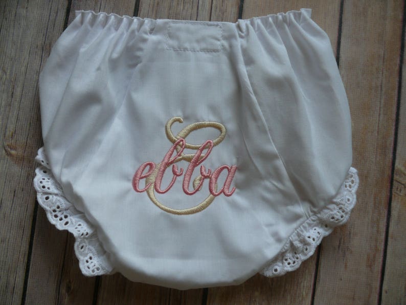 Personalized Embroidered Monogram Baby Girl Diaper Cover Etsy