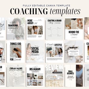 Coaching Instagram Canva Templates, Coaching Instagram Post, Social Media Templates, Marketing Templates, Instagram Aesthetic Templates