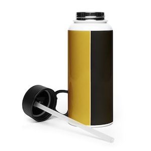 Stainless steel water bottle with straw