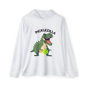 Felpa con cappuccio Picklezilla, divertente felpa sportiva con dinosauro, felpa unisex per l'allenamento, perfetta per gli amanti del pickleball, ottima idea regalo.