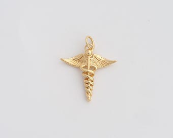 18 kt gold filled hanger gediplomeerde verpleegkundige, gouden medische bedels voor doe-het-zelvers:
