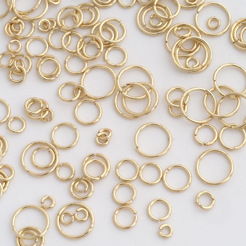 Round Jump Rings 100 Pcs 18K Gold Filled Open Jump Rings,gold Round Jump Rings for DIY ...