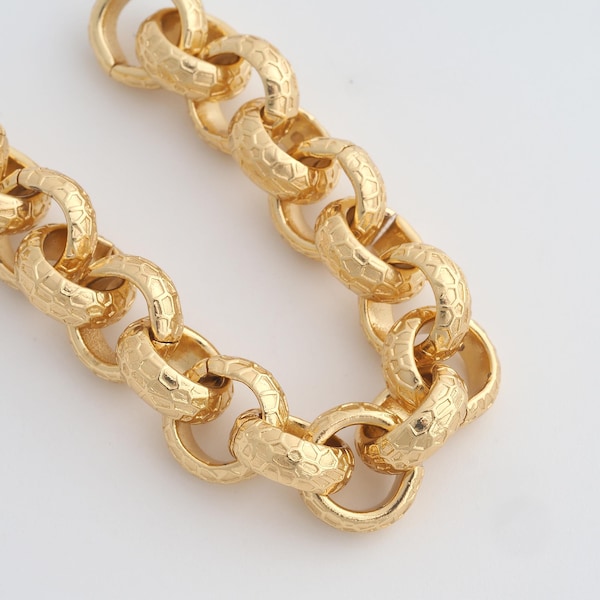 18K guldfyllda Rolo-kedjor, guld halvfärdiga kedjor för DIY-smycken