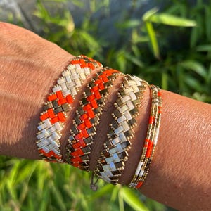 Miyuki Half Tila Beaded Handwoven Bracelet, Adjustable Bracelet, Chic Bracelet, Shiny Bracelet, Gift for Her