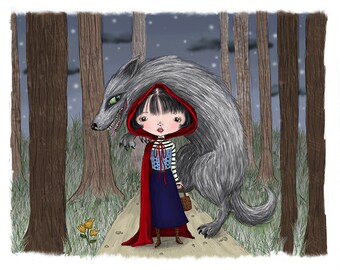 Caperucita Roja - Giclée Illustration Print