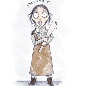 The Shining - Wendy Torrance & Bat - Giclée Illustration Print