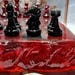 Handmade Resin Chess Set – Ruby Red & Obsidian Black, Lava Edge Design ...