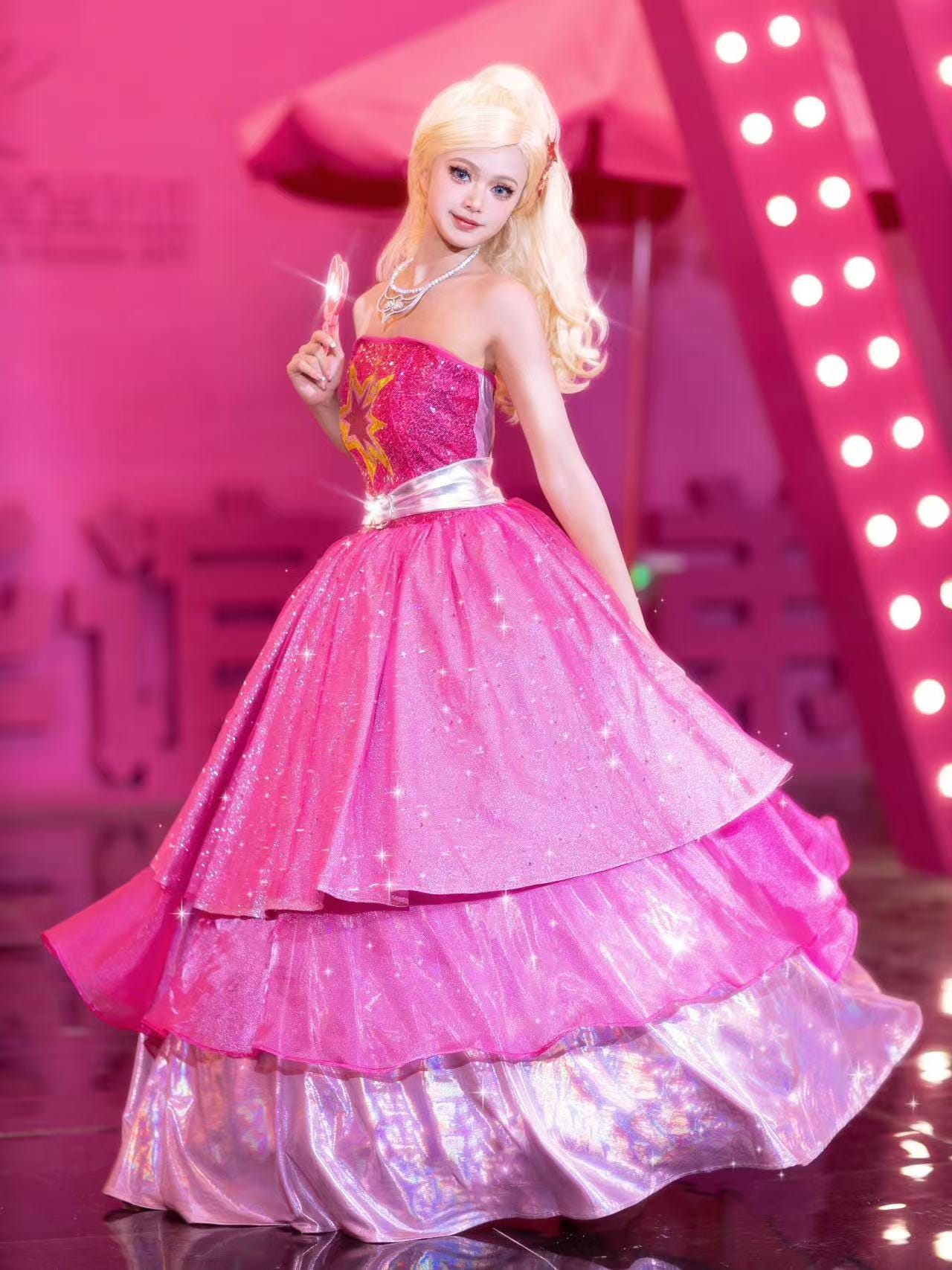 Barbie Princess Popstar Costume Barbie The Princess The Popstar Dress  Carnival Costume 3-5 Ages 40 7/8in Book