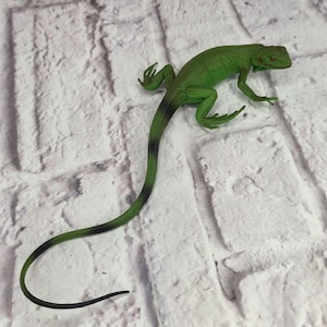 Vintage 1997 Safari Ltd Stor Leguanödla Figur Sällsynt Miami FL Leksaksreptil