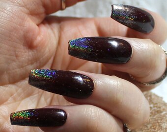 Burgundy Nails Etsy