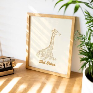 Tall Tales Wall Art | Giraffe Print | Printable Safari Nursery Decor Art | Vintage Animal Photo | Digital & Printable Download