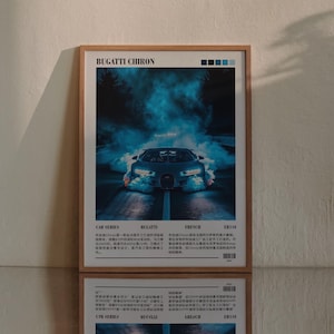 Blue Bugatti Chiron Digital Art Poster | Digital Car Print | Automotive Enthusiast Gift | Bugatti Wall Art | Homeful gift | Digital Download