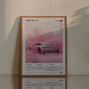 Impresión de Porsche 911 GT3 / Impresión de coche / Póster de hipercoche / Impresión de coche rosa / Impresión artística / Póster de coche / Decoración del hogar / Decoración de pared / Descarga digital