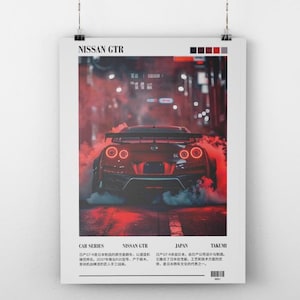 Nissan GT-R Poster | Car Poster | Wall Decor | Hyper Car Poster | Super Car Print | Aesthetic Car Print Wall Art Design | Digital Download
