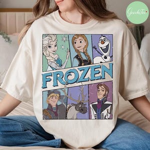 Retro Disney Frozen Shirt, Disney Princess Tshirt, Elsa Shirt, Disneyland Shirts, Frozen Olaf Shirt, Disneyland, Family Trip 2025 Shirt