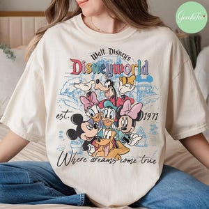 Retro Walt Disney Disneyworld Est 1971 Shirt, Disneyland Mickey And Friends Tshirt, Disney Family Vacation 2025 Shirt, Disney Trip Shirts