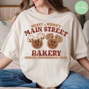 Mickey&Minnie Main Street Bakery Shirt, Disney Christmas Gingerbread 2025 Tshirt, Disney Christmas Shirt, Disney Christmas Cookies Shirt