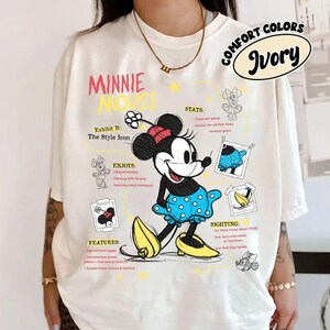 ディズニー ミニーマウス キャラクター スケッチ ポートレート Tシャツ、ディズニーランド ファミリーバケーション ホリデーギフト、マジックキングダム Tシャツ、ディズニー ガールズトリップ 画像 2