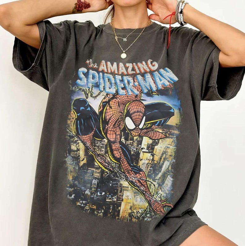 Marvel Comics The Amazing Spider-Man Poster Vintage Shirt, Marvel Studios Family Birthday Gift Tee, MCU Fan Tee, Marvel Vacation Mode Shirt image 1