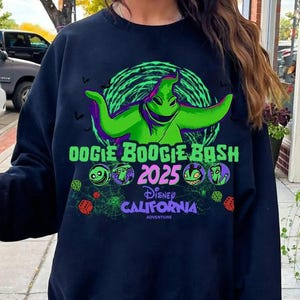 Disney Oogie Boogie Bash 2026 Nightmare Before Christmas Halloween T-shirt, Disney California Adventure Trip T-shirt, Disney Spooky Season-shirt afbeelding 3