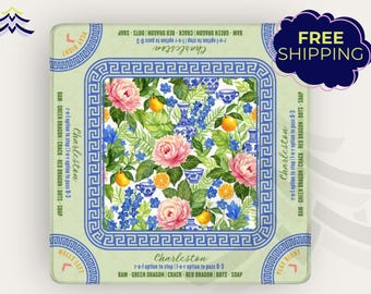 Learning Mahjong Mat | Charleston Mahjong Playing Mat | Mahjong Rules Reference Mat | Non Slip Mahjong Table Mat