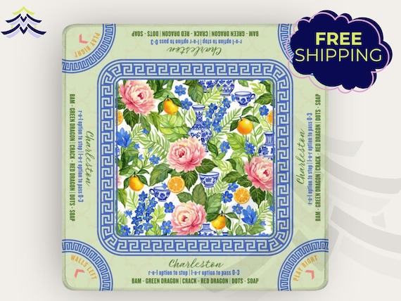 Learning Mahjong Mat | Charleston Mahjong Playing Mat | Mahjong Rules Reference Mat | Non Slip Mahjong Table Mat