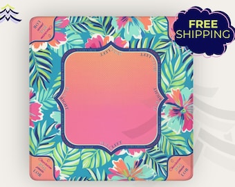 Learning Tropical Mahjong Mat, Charleston Mahjong Mat, Preppy Palm Beach Mahjong Set, Colorful Mahjong Gift, Non Slip Game Mat