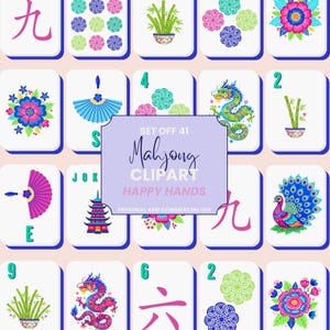 41 Files American Mahjong Tile PNG Clipart | DIY Sticker, T-Shirt, Mug, Bag Designs | Digital Download for Crafts & Gifts