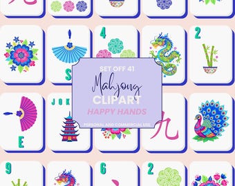 41 Files American Mahjong Tile PNG Clipart | DIY Sticker, T-Shirt, Mug, Bag Designs | Digital Download for Crafts & Gifts