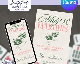Mahjong Party Invitation Template – Editable Canva Invite for Game Night, Printable & Digital Mahjong Invitation