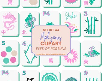44 Files American Mahjong Tile PNG Clipart | DIY Sticker, T-Shirt, Mug, Bag Designs | Digital Download for Crafts & Gifts