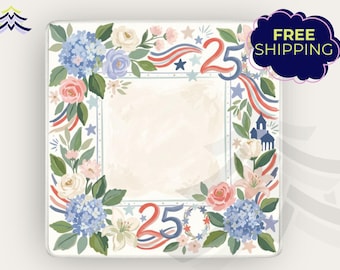 American 250 4th of July Mahjong Mat, Patriotic Floral Mahjong Mat, Grandmillennial Mahjong Table Mat, 4th of July, Gift for Mahjong Lover