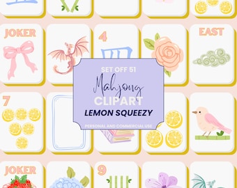 Mahjong Tile PNG Clipart | 51 Files, Lemon Squeezy Designs (Digital Download)