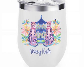 Personalized Mahjong Wine Tumbler, Custom Mahjong Cup, Mahjong Player Gift, Stainless Steel Wine Tumbler, Mahjong Gift, Game Night Cup