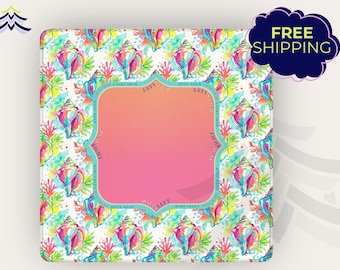 Coastal Mahjong Mat, Seashell Mahjong Mat, Palm Beach Mahjong, Coral Reef Mahjong Mat, Preppy Mahjong Mat, Beach Mahjong Gift