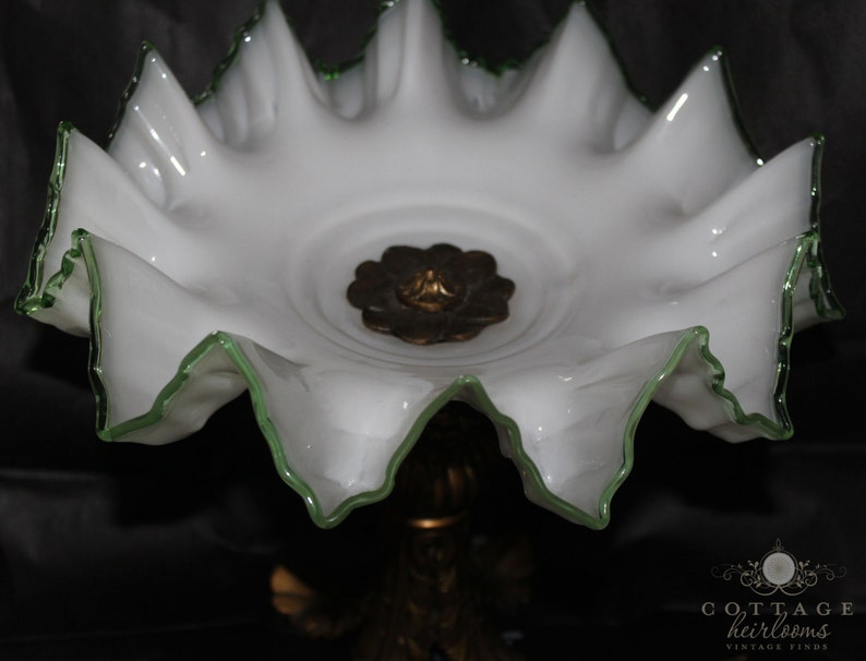 Antique Bohemian Opal Glass Tazza / Compote image 3