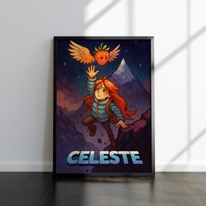 Celeste Poster | Celeste Artworks | Madeline Poster | High Quality Prints | Gaming Artwork | Video Game Poster | Wall Decor | Gamer Gifts