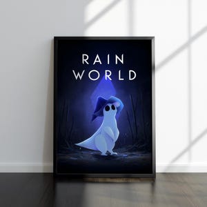 Slug Cat Artwork | Rain World Print | Gaming Artwork | Video Game Poster | Video Game Print | Wall Decor Poster | Gaming Decor