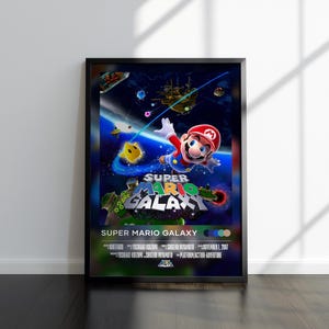 Super Mario Galaxy Poster | Super Mario Galaxy Print | Gaming Poster | Video Game Poster | Video Game Print, Wall Decor Poster, Gaming Decor