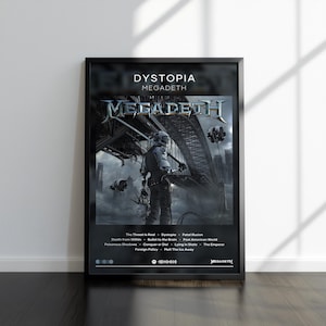 Megadeth Poster | Dystopia Print | Album Poster | 4 Colors | Album Poster Prints | Wall Decor Poster | Album Covers | Room Decor