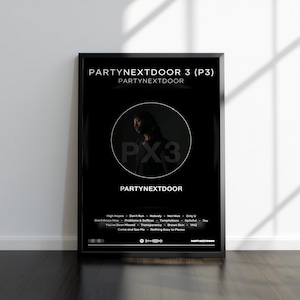 Partynextdoor Poster | Partynextdoor 3 (P3) Poster | Album-Poster | 4 Farben | Album Poster Drucke | Wall Decor Poster | Album-Cover |