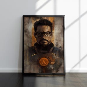 Gordon Freeman Artwork | Half Life Print | Gaming Artwork | Video Game Poster | Video Game Print | Wall Decor Poster | Gaming Decor