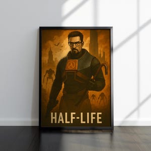 Half-Life Poster | Gordon Freeman Artwork | High Quality Prints | Gaming Poster Artwork | Video Game Poster | Wall Decor Poster | Gamer Gift